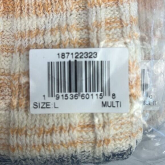 Foxcroft Nico Sweater Vest L Cream/Orange Striped Open Drape Lagenlook NWT - Picture 7 of 9